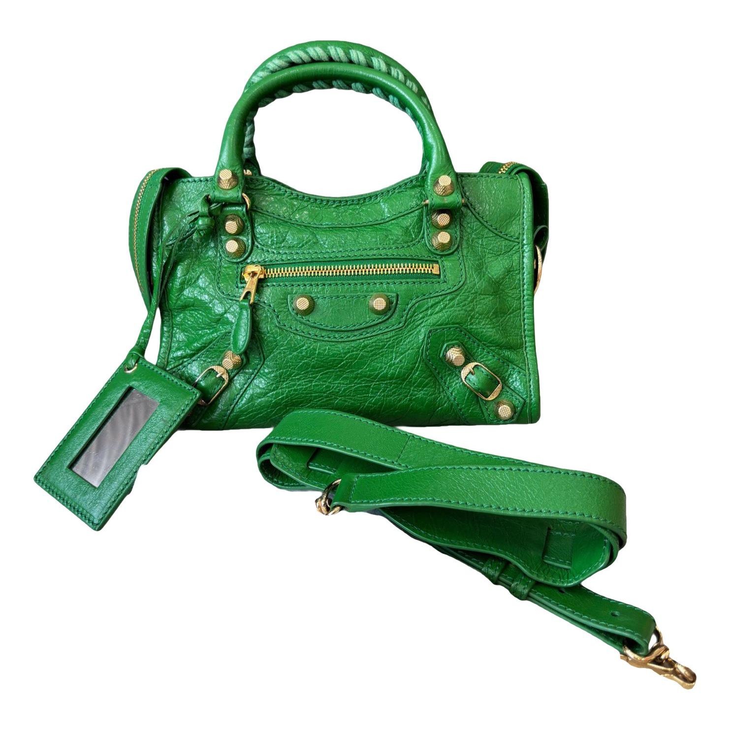 City leather handbag