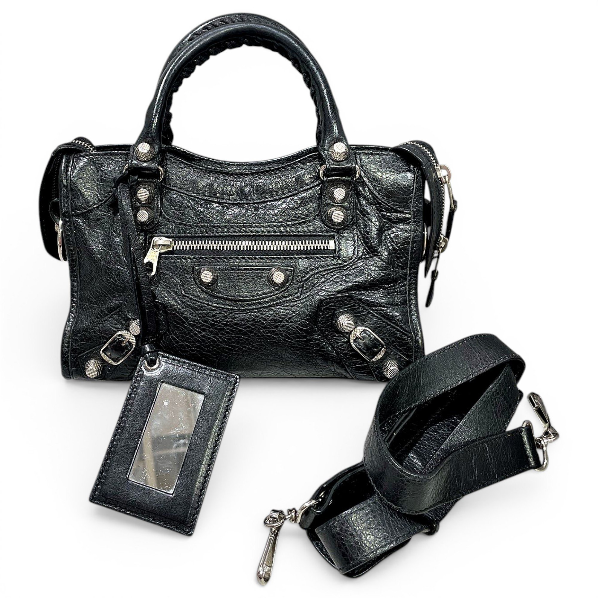 City leather handbag