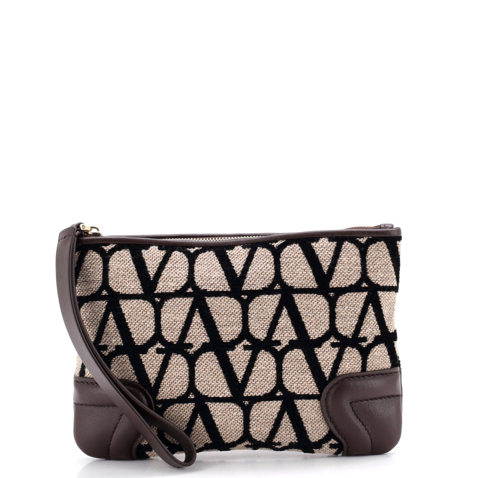 Wristlet Pouch Iconographe Canvas and Leather