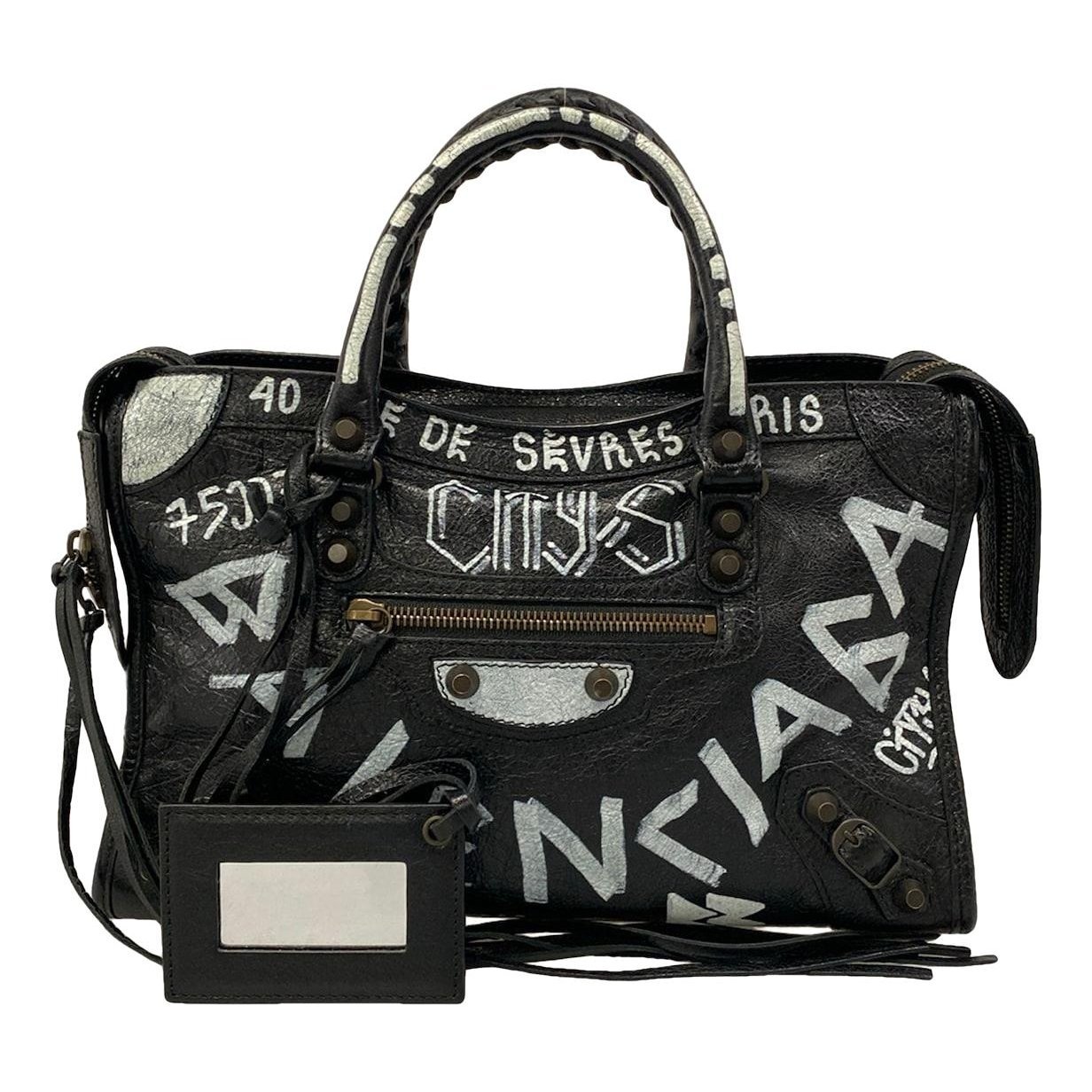 City leather handbag