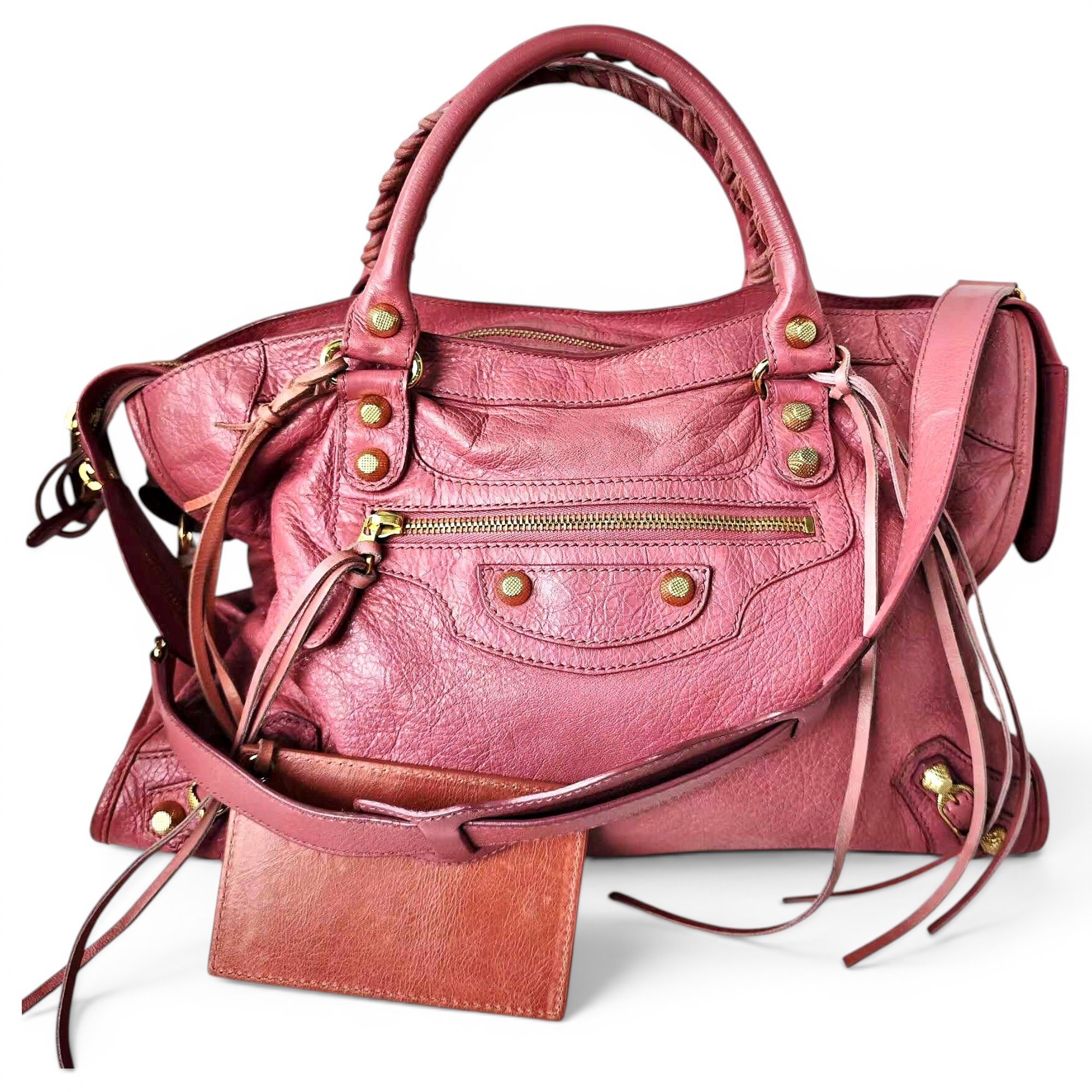City leather handbag