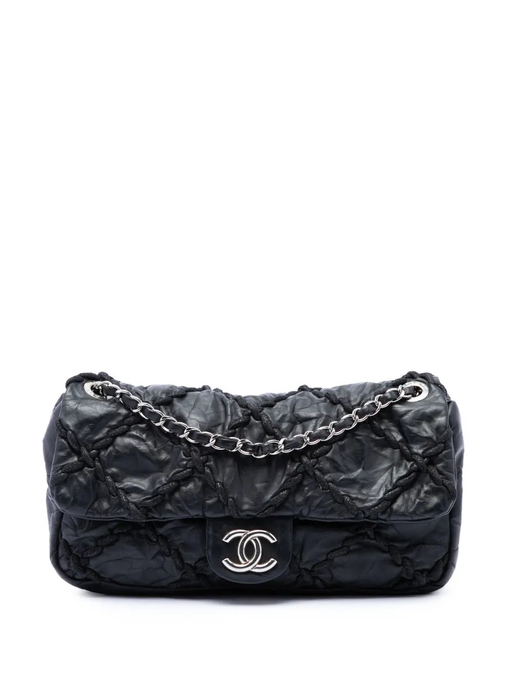 2010-2011 Medium Quilted Crinkled Calfskin Ultra Stitch Flap shoulder bag