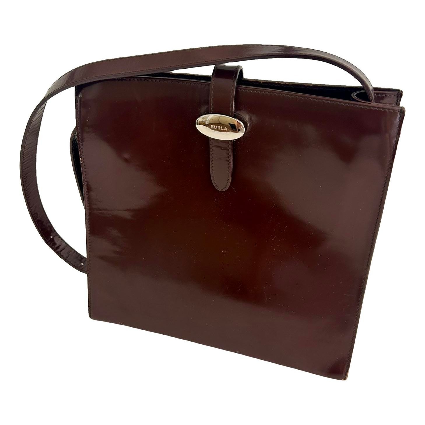 Patent leather handbag