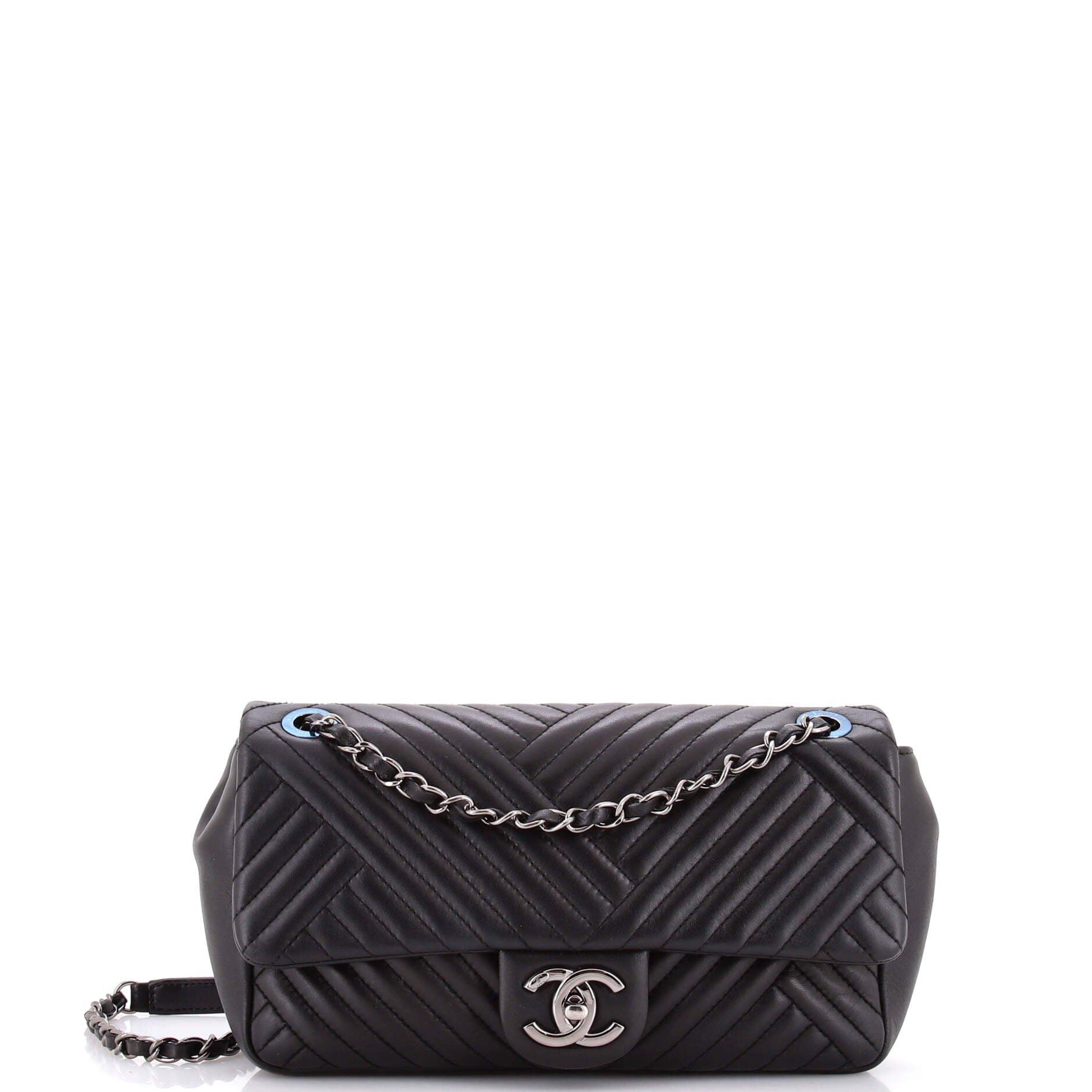 CC Crossing Flap Bag Chevron Lambskin Medium