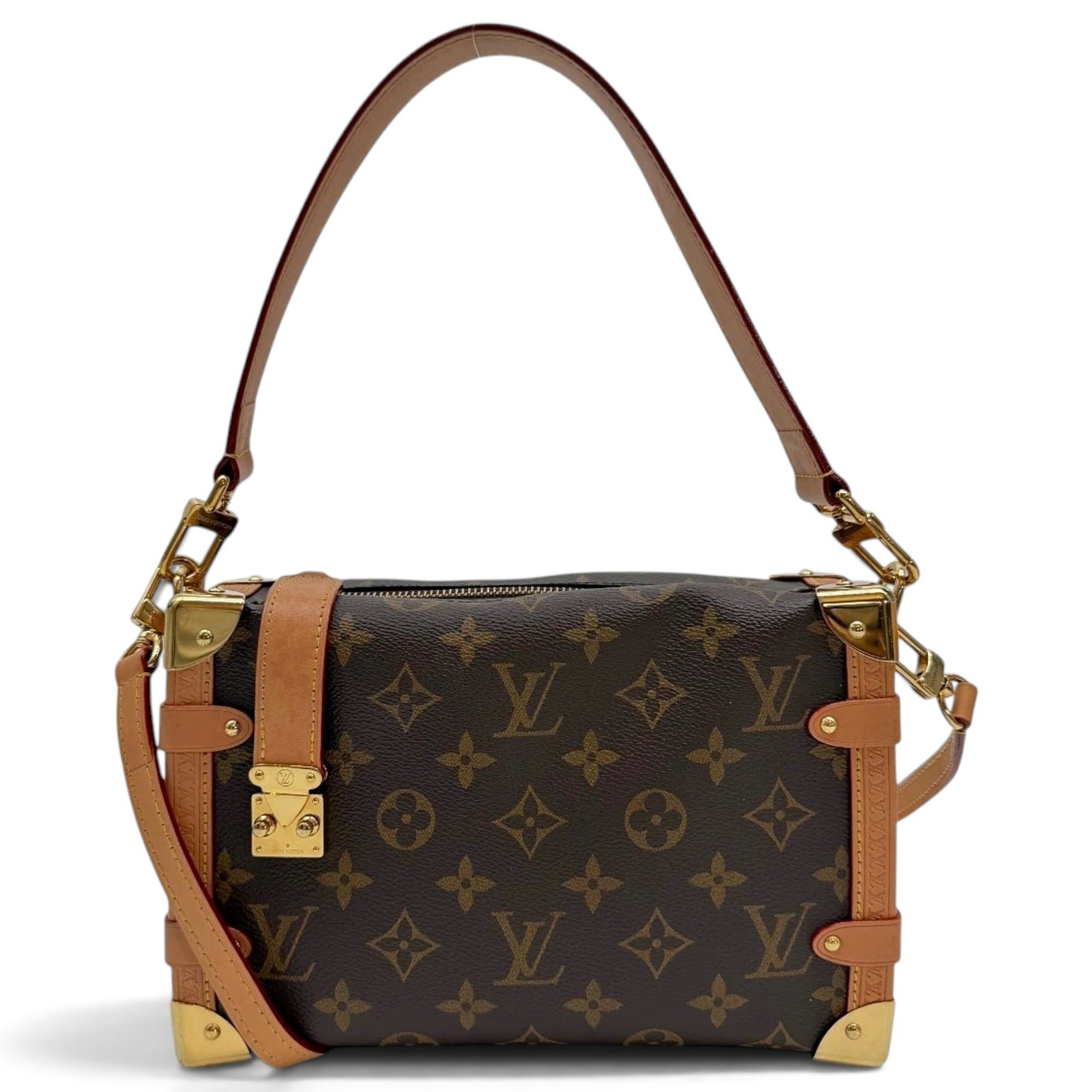 Side Trunk leather handbag