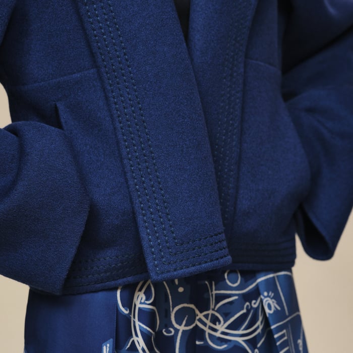Bleu Lagune Hooded Jacket