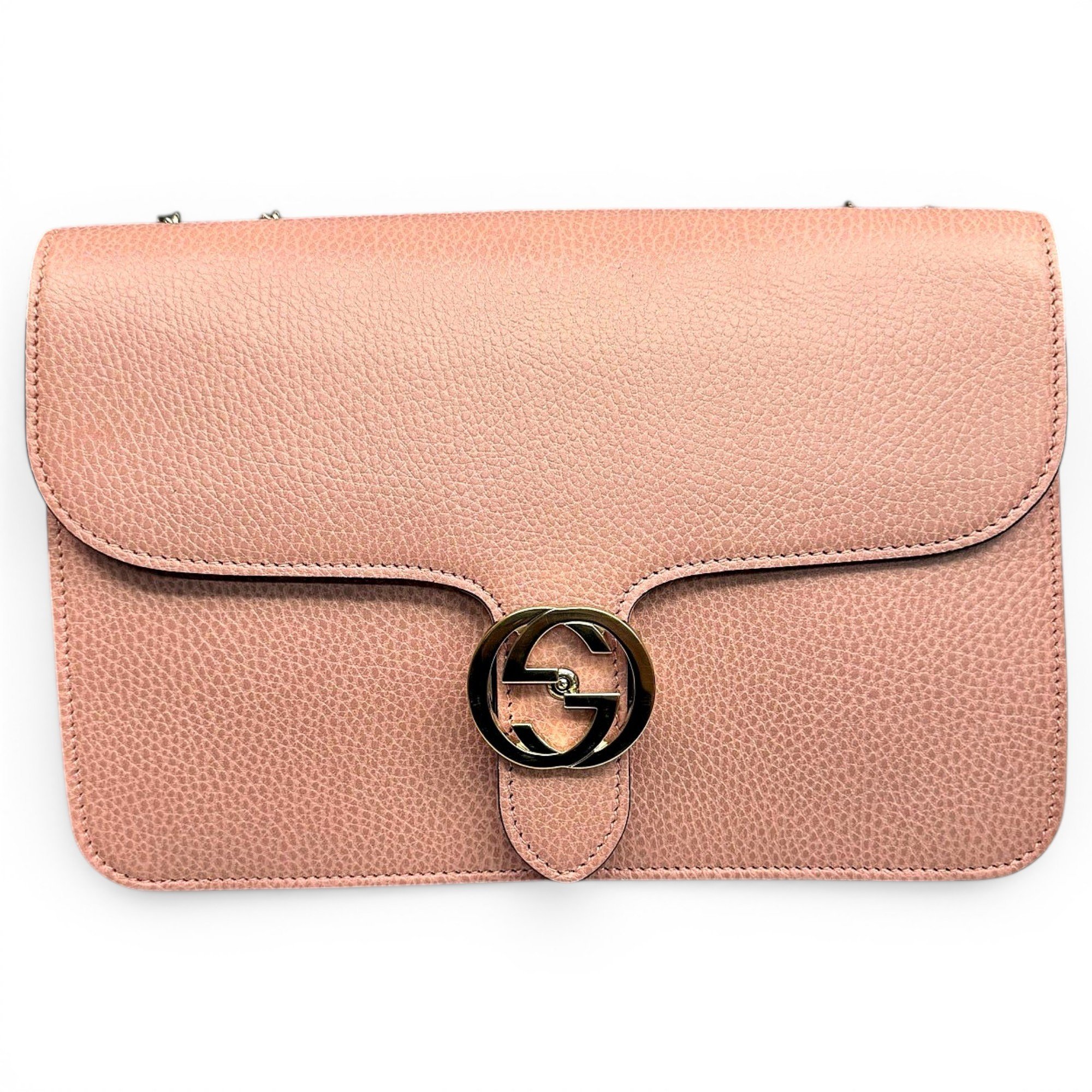 Interlocking leather handbag