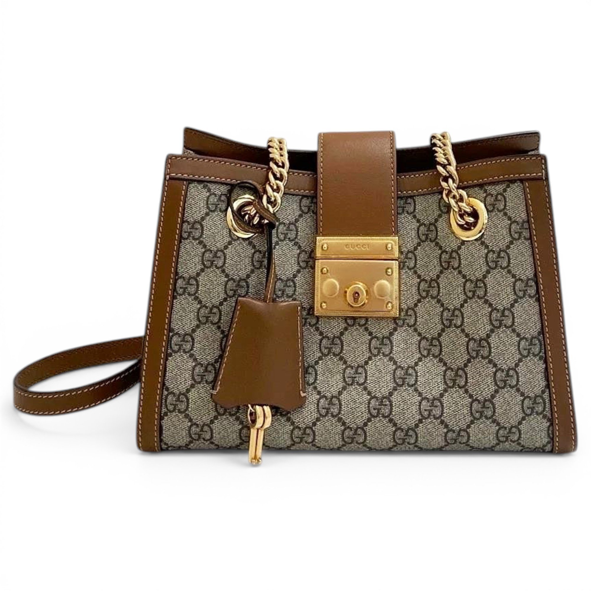 Padlock leather tote