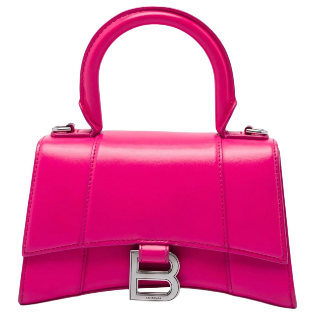 Hourglass leather handbag
