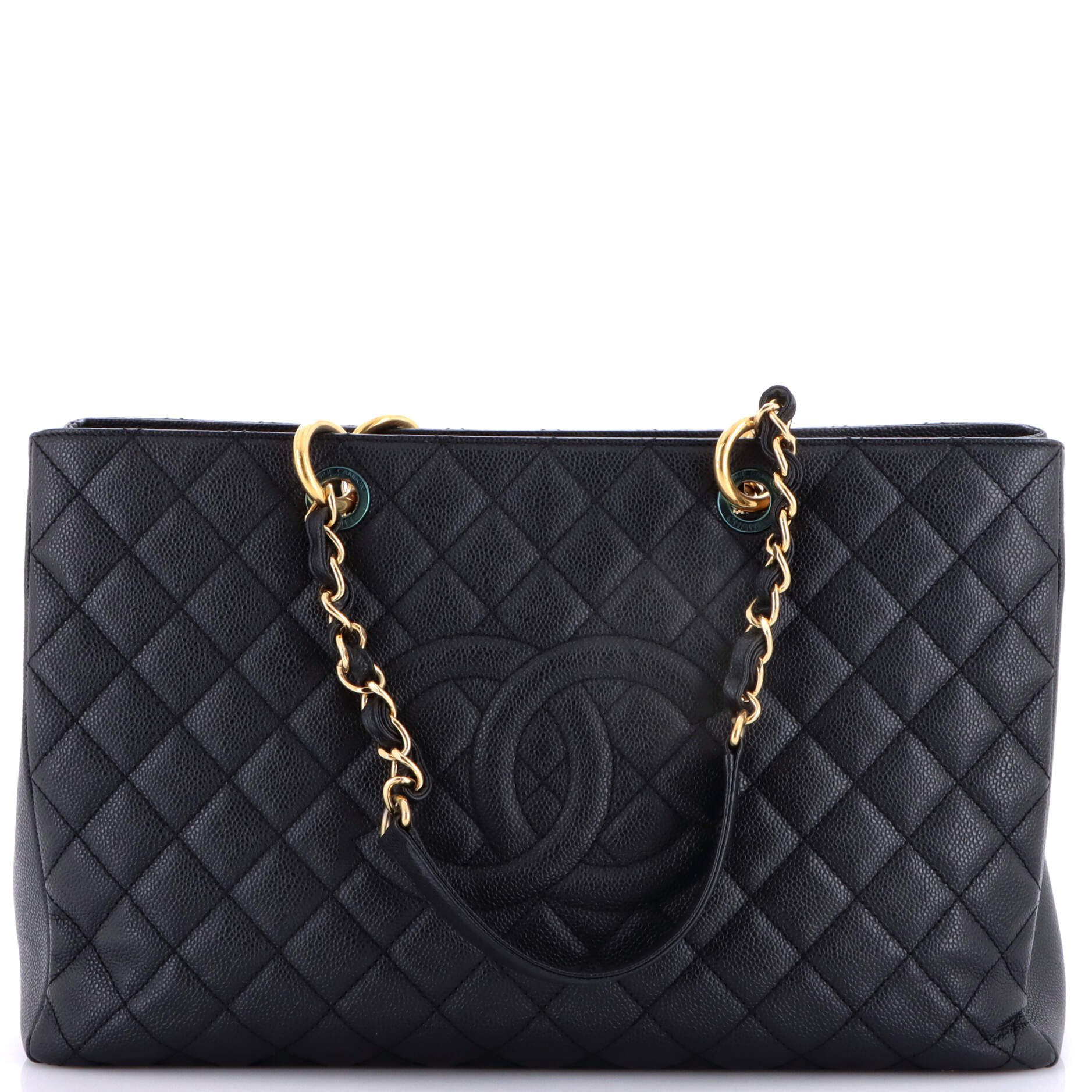 Grand Shopping Tote Quilted Caviar XL