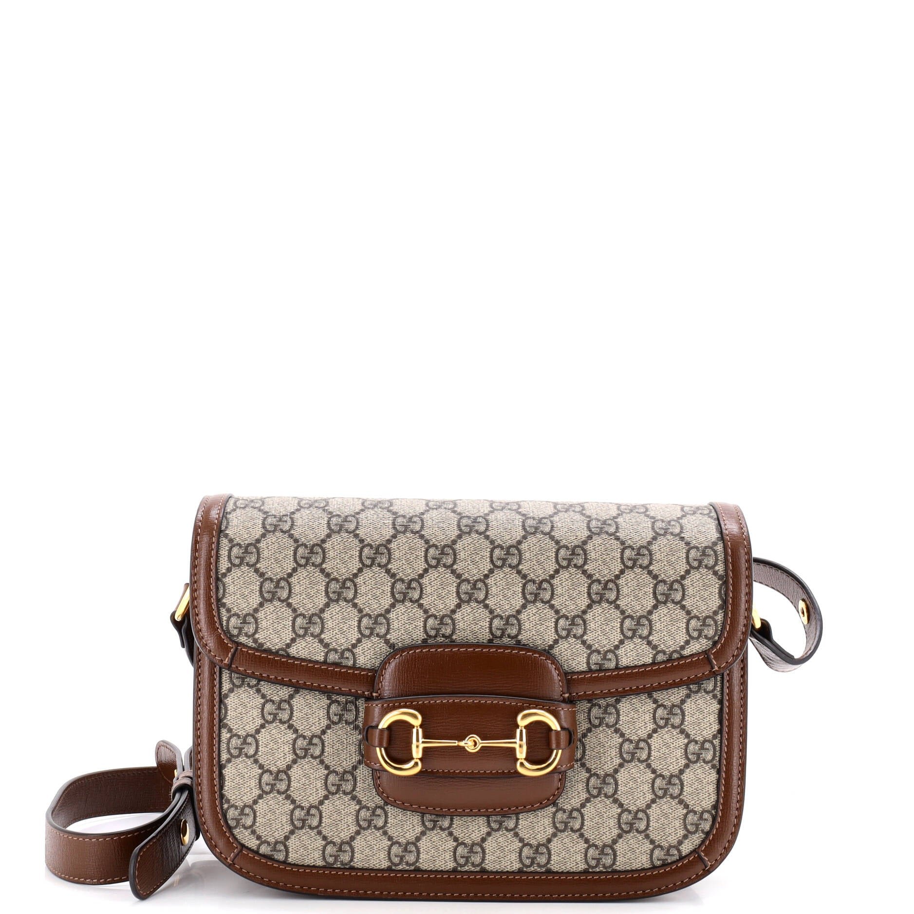 Horsebit 1955 Shoulder Bag GG Coated Canvas with Leather Small