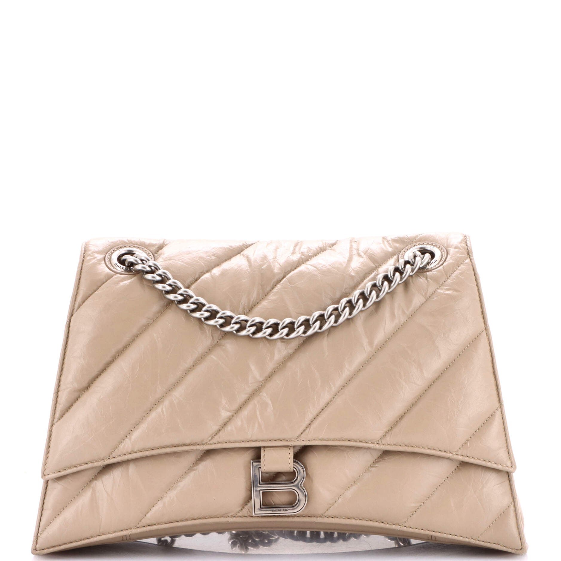 Crush Chain Flap Bag Quilted Crushed Calfskin Medium
