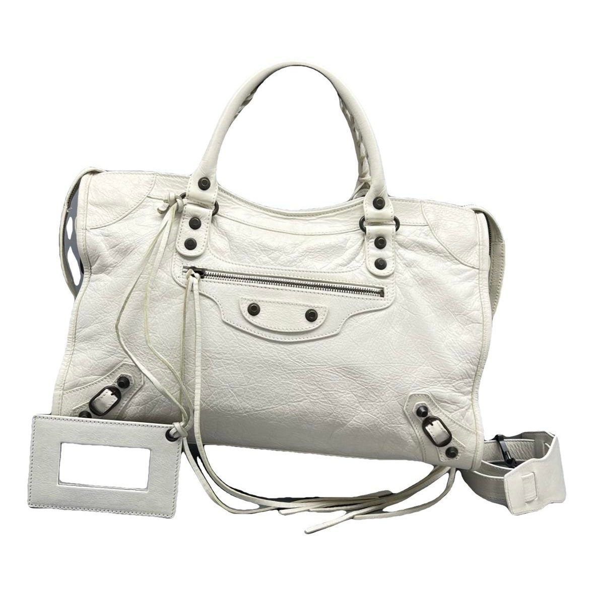 City leather handbag