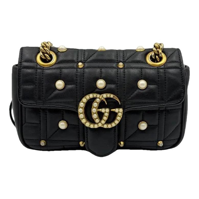 Pearly GG Marmont Flap leather handbag