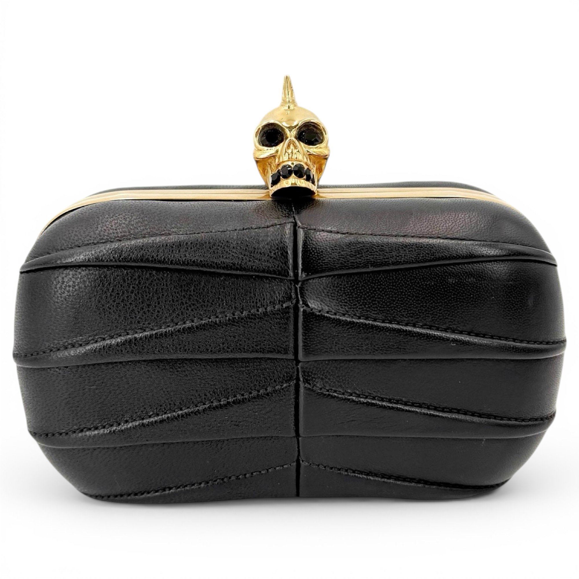 Knuckle leather clutch bag