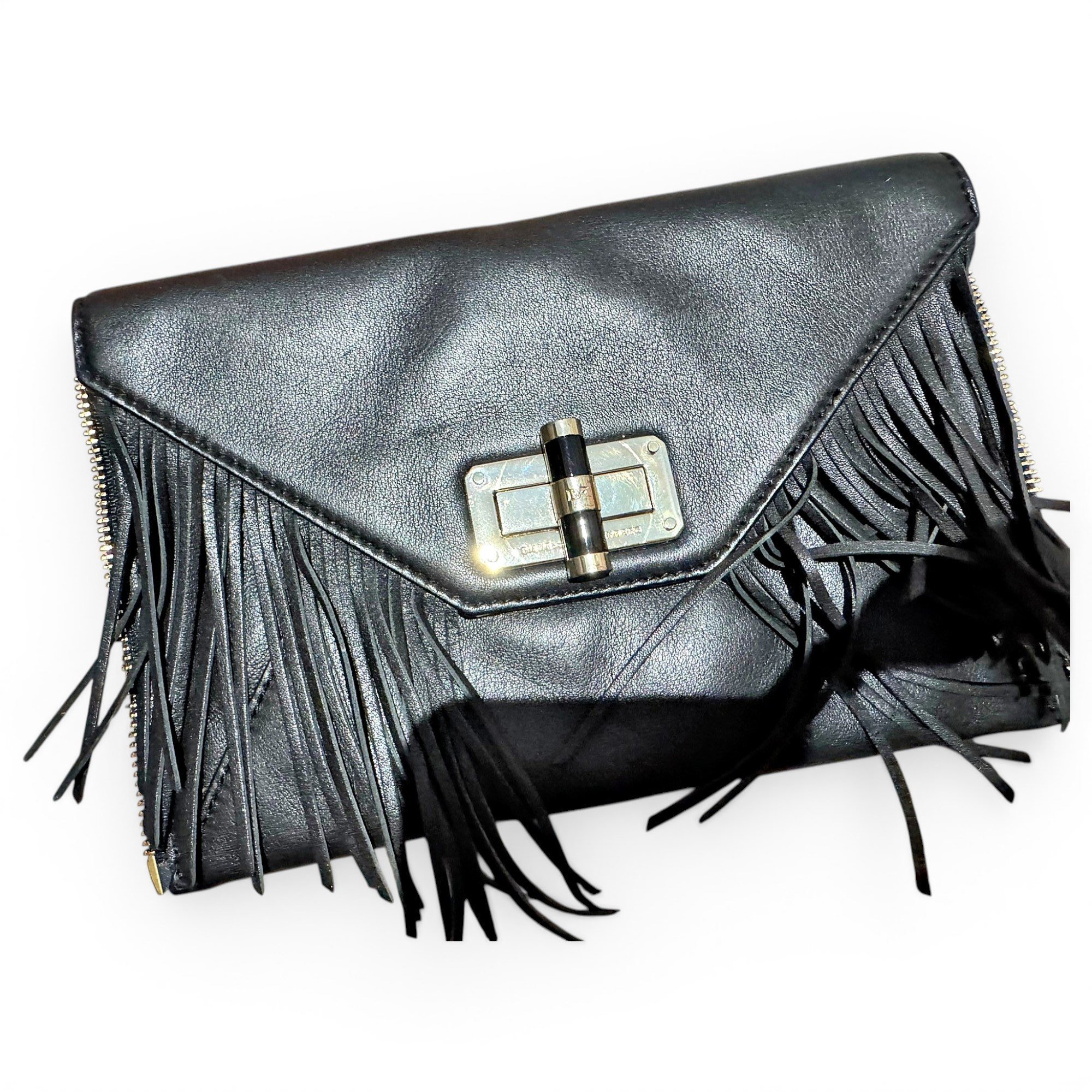 Leather clutch bag