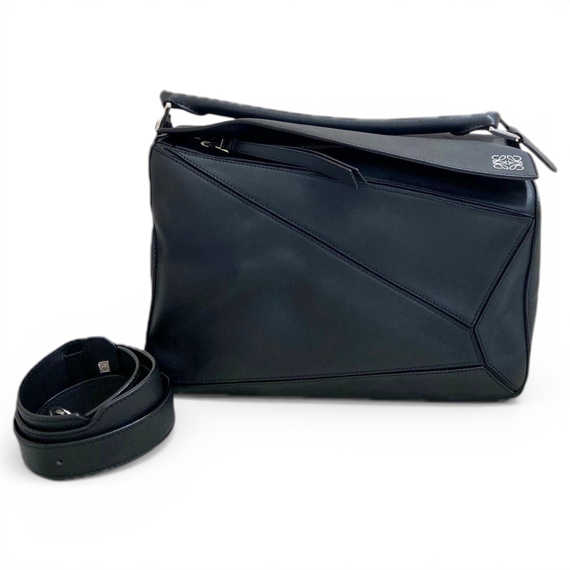 Puzzle leather handbag