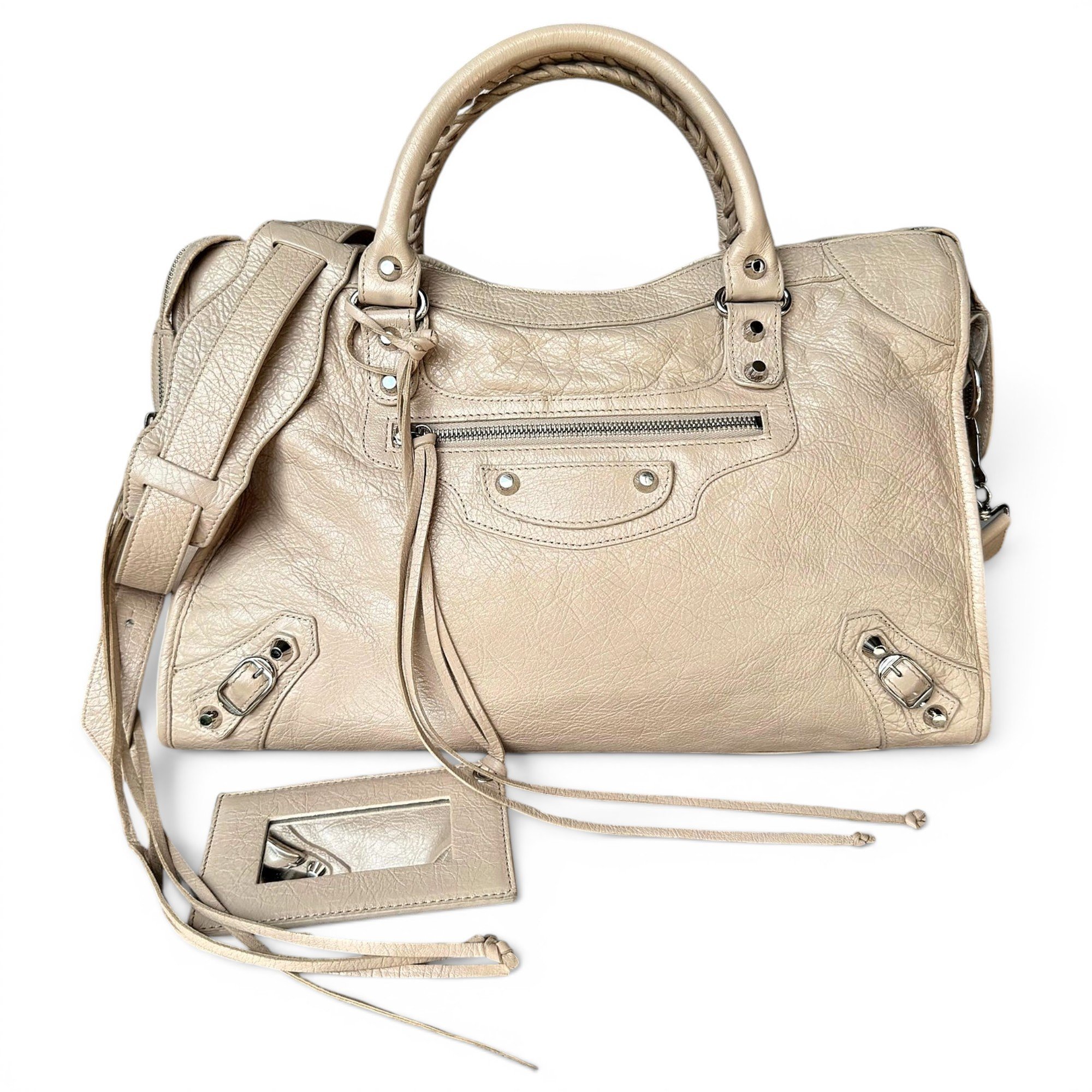 City leather handbag