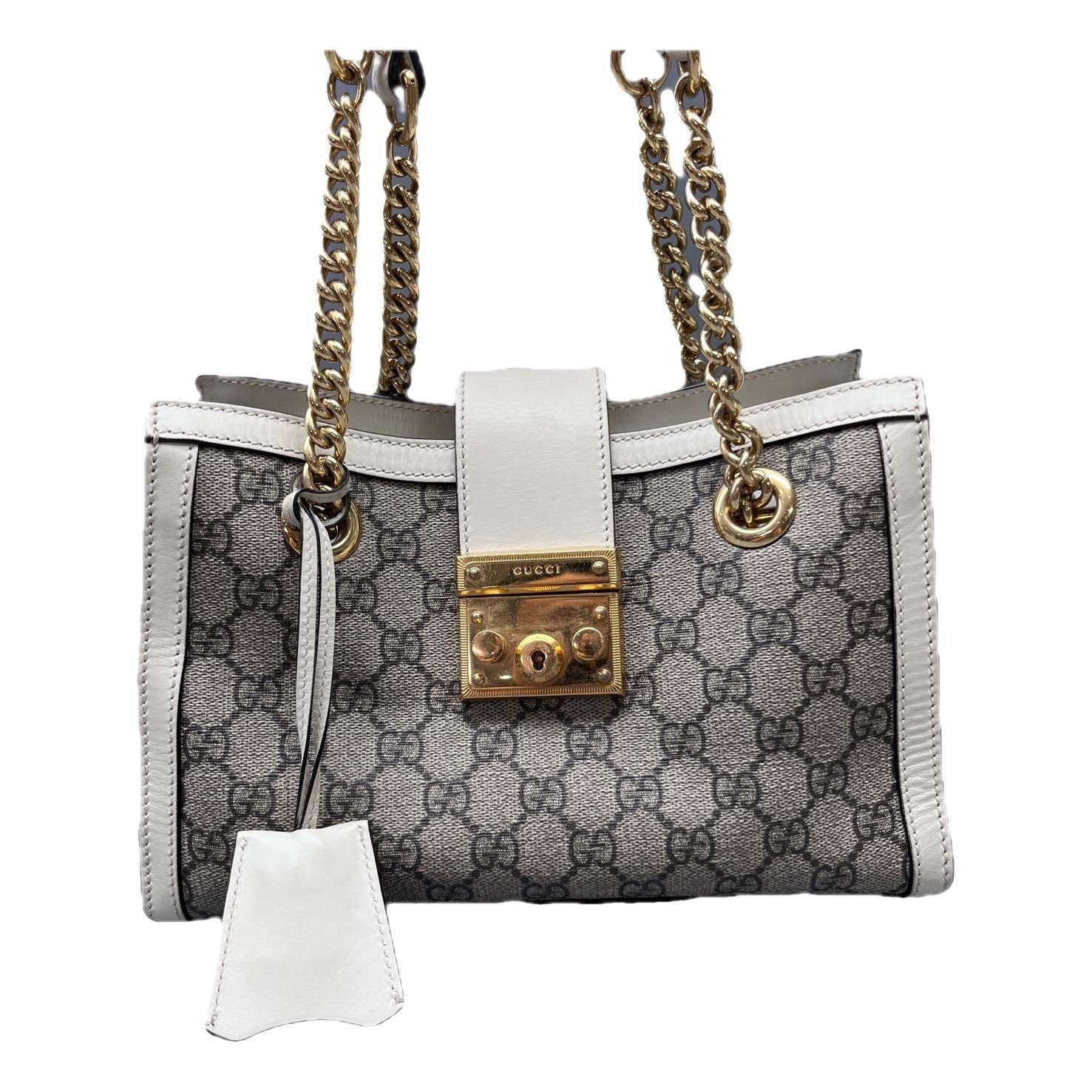 Padlock leather handbag