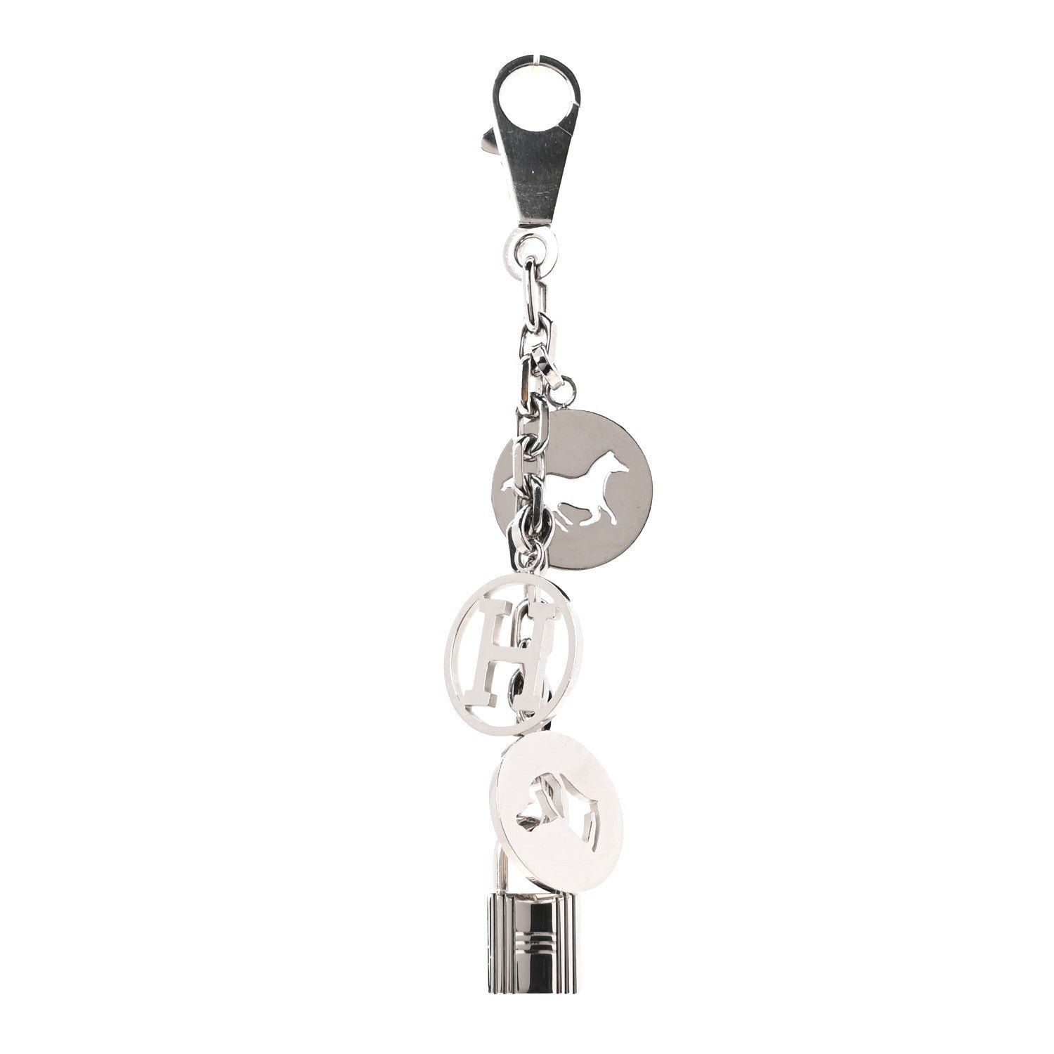Hermes Palladium Breloque Bag Charm Silver