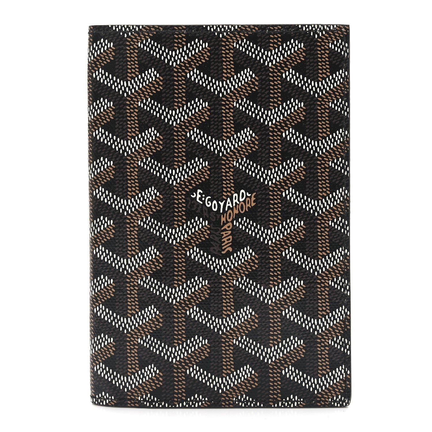Goyard Goyardine Grenelle Passport Wallet Black Gold