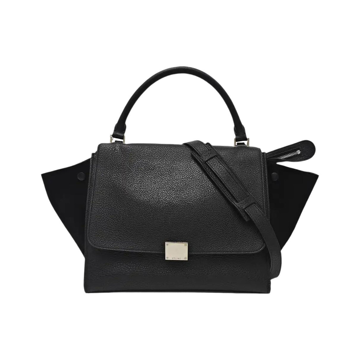 Trapèze leather handbag
