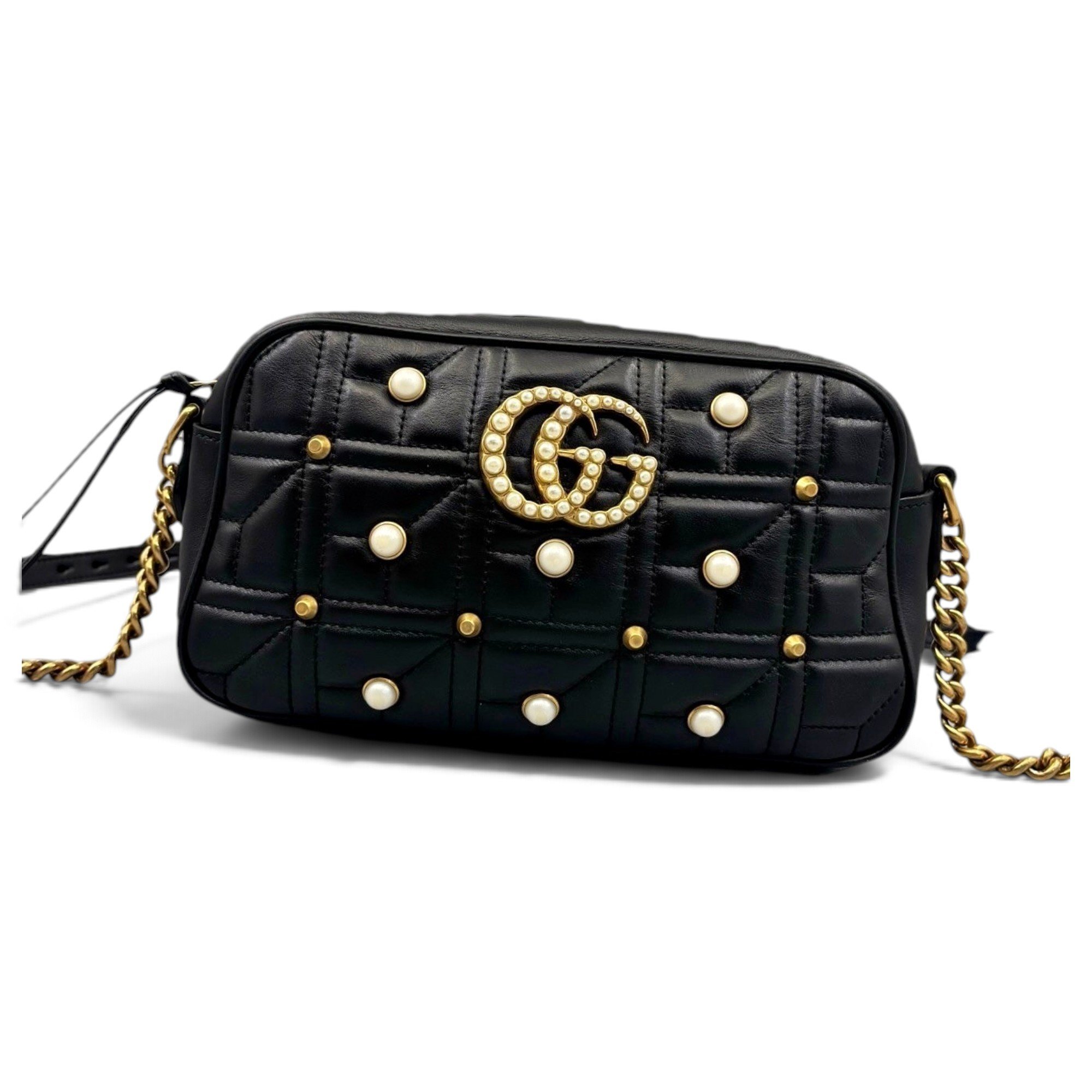 Pearly GG Marmont leather handbag