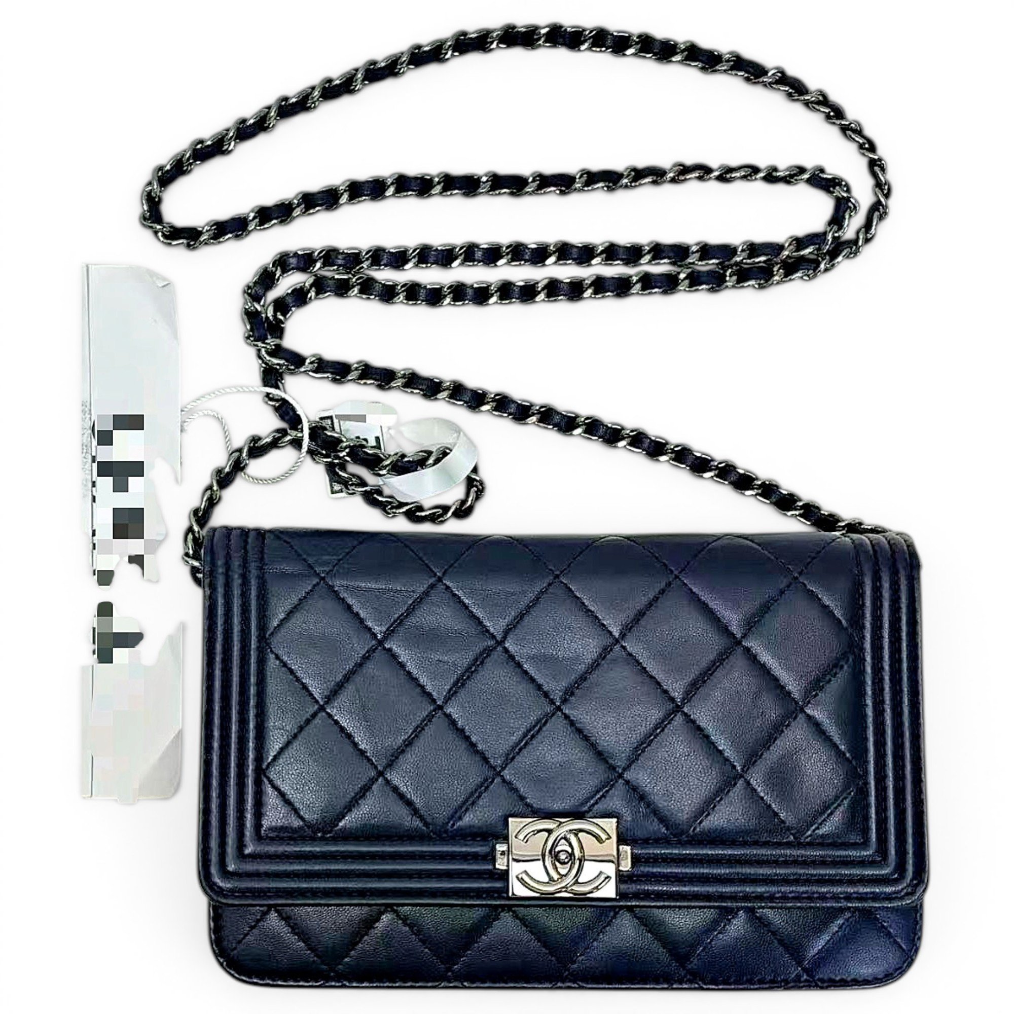 Wallet On Chain Boy Half Flap leather handbag