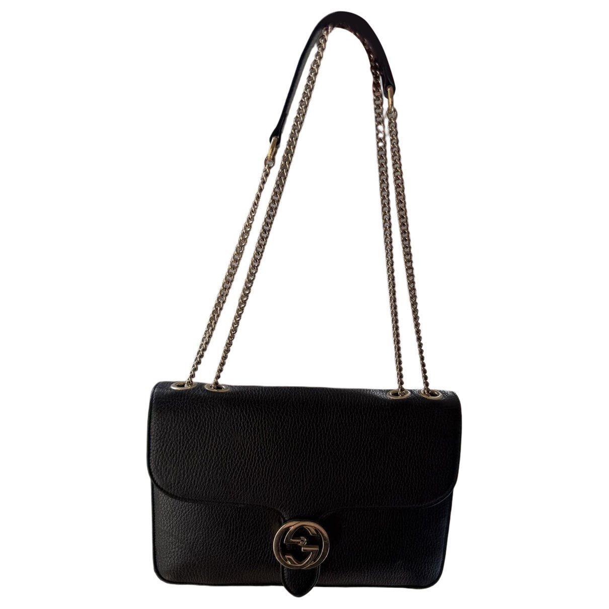 Interlocking leather handbag