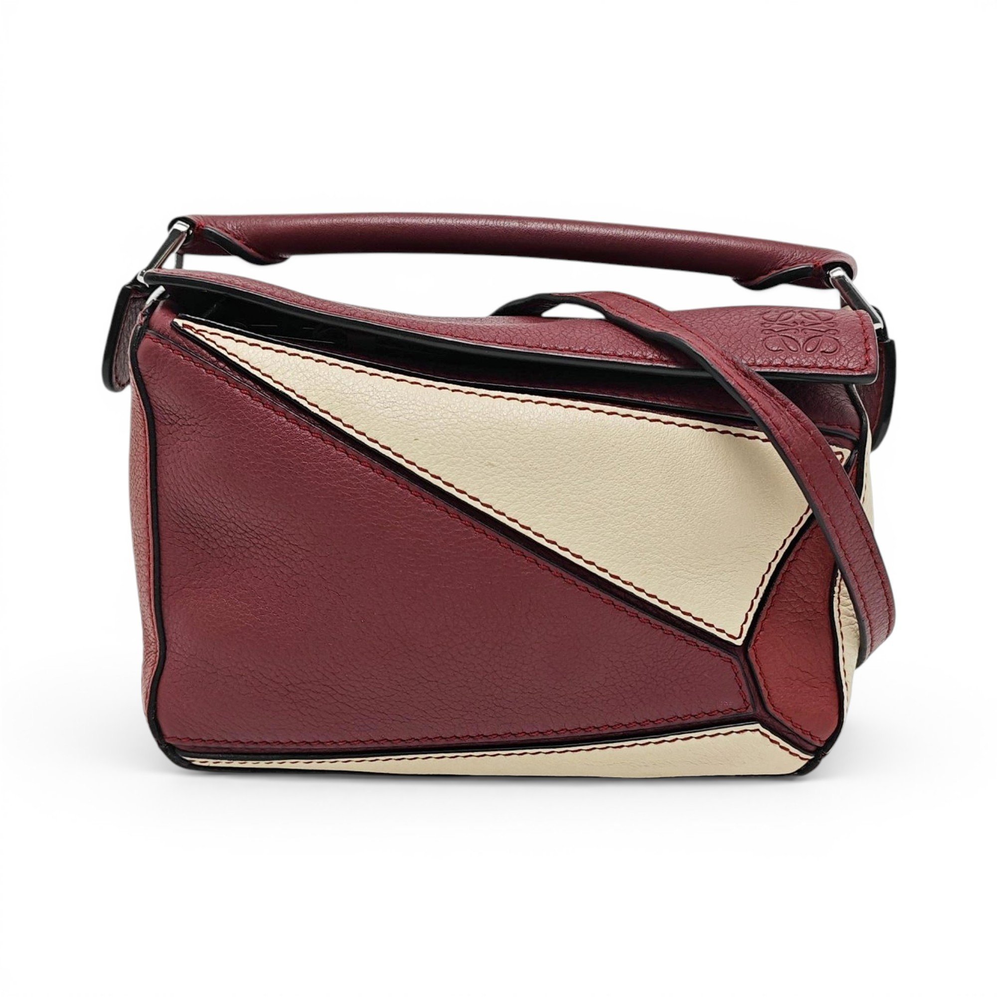 Puzzle leather handbag