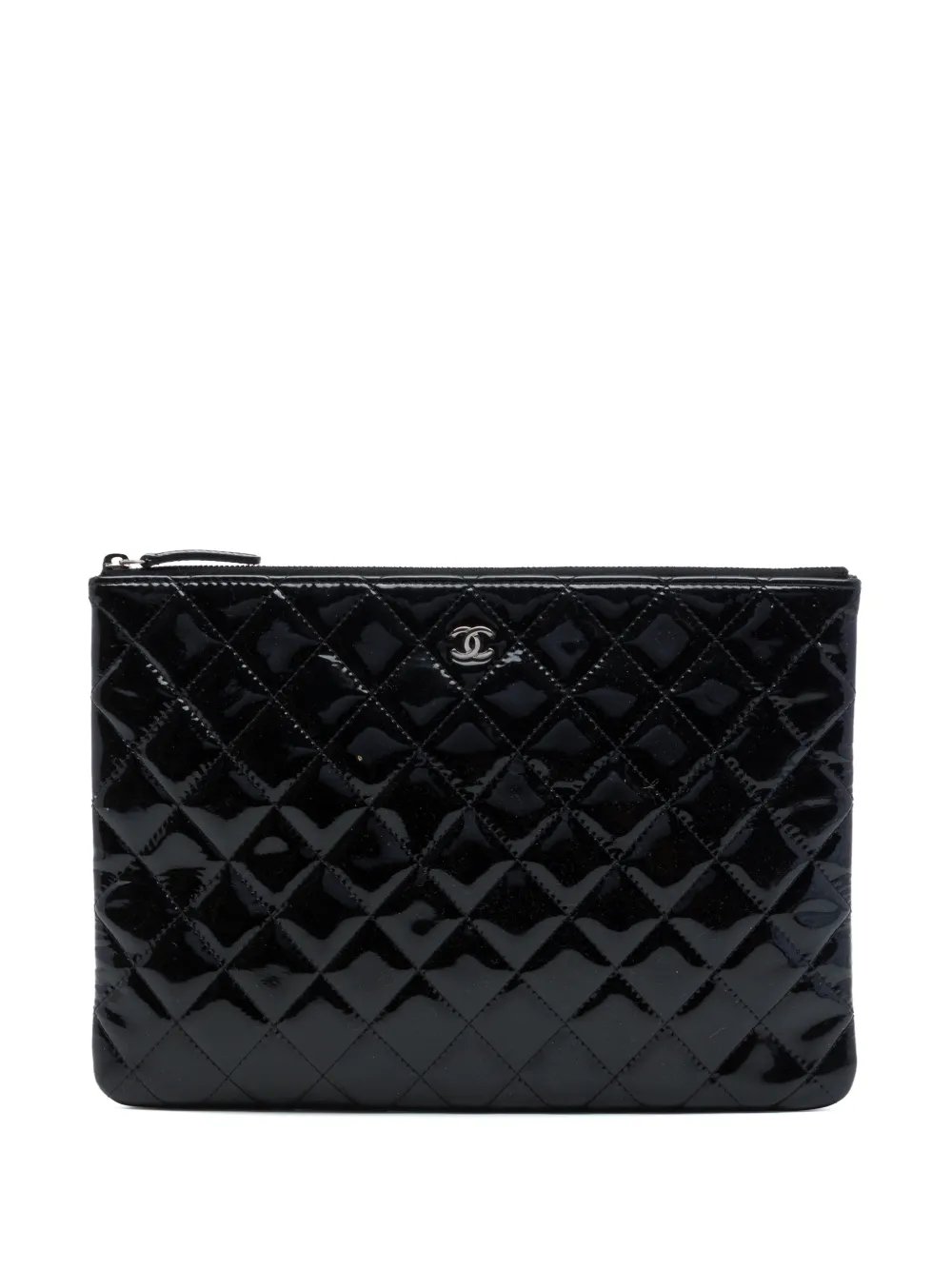 2014-2015 Medium Quilted Patent O Case clutch bag