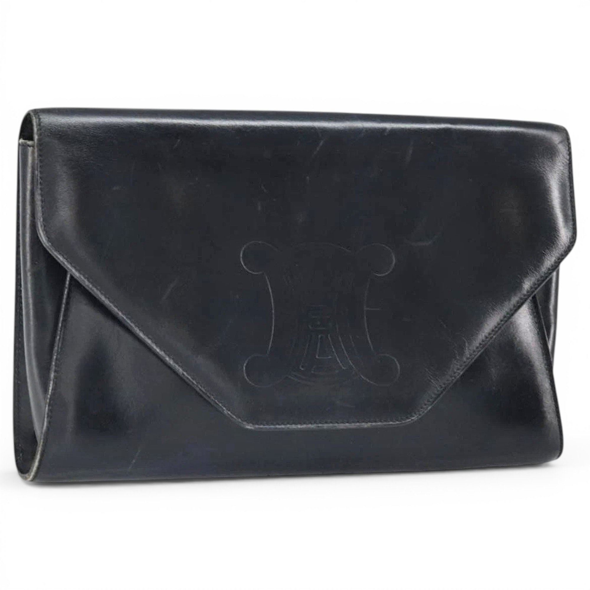 Leather clutch bag