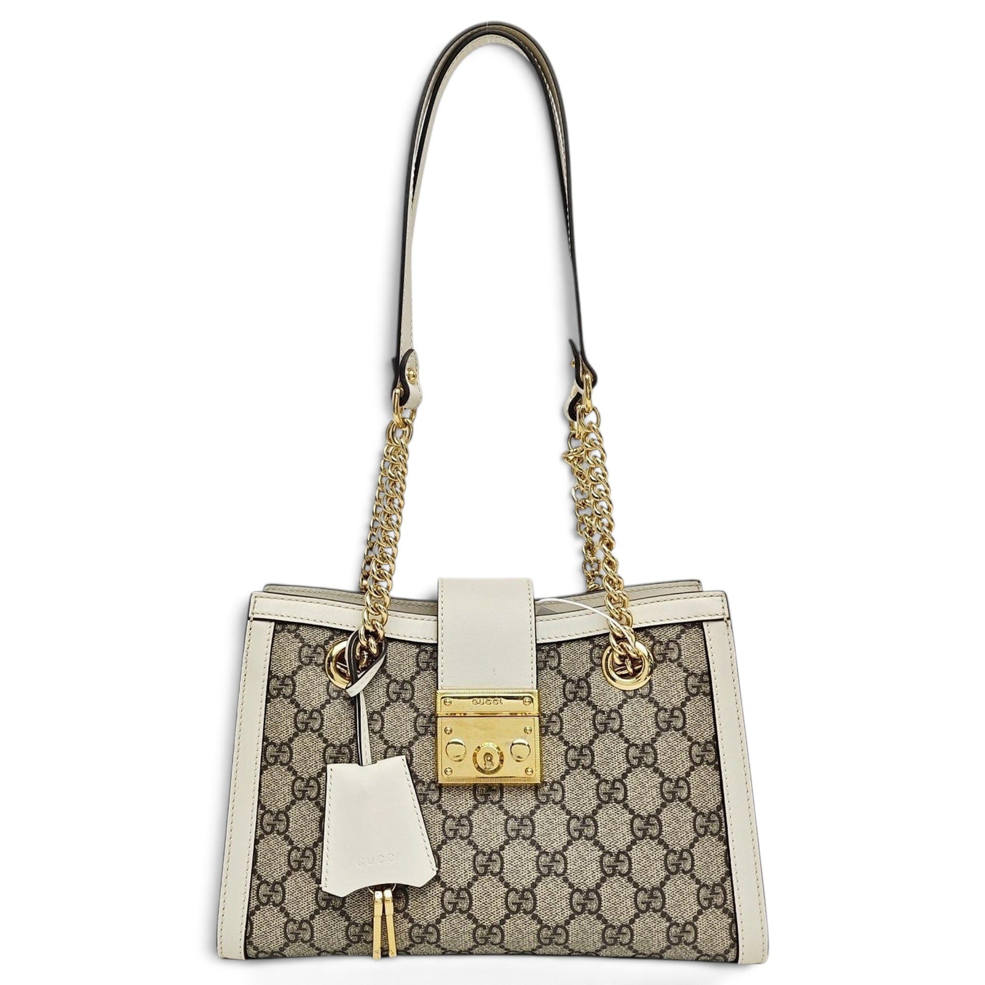 Padlock leather handbag