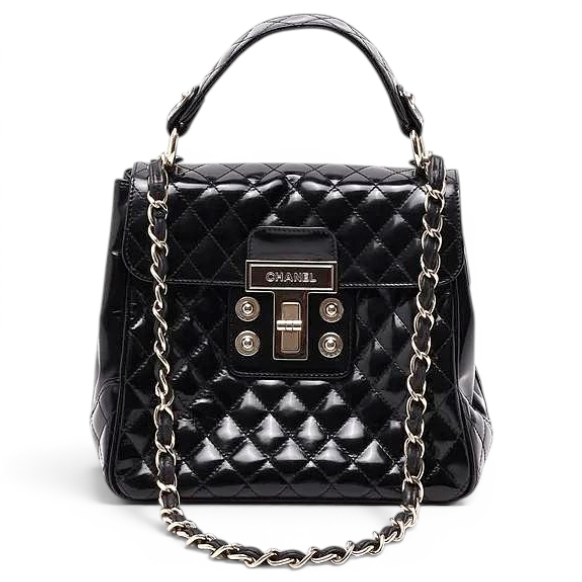 Mademoiselle patent leather handbag