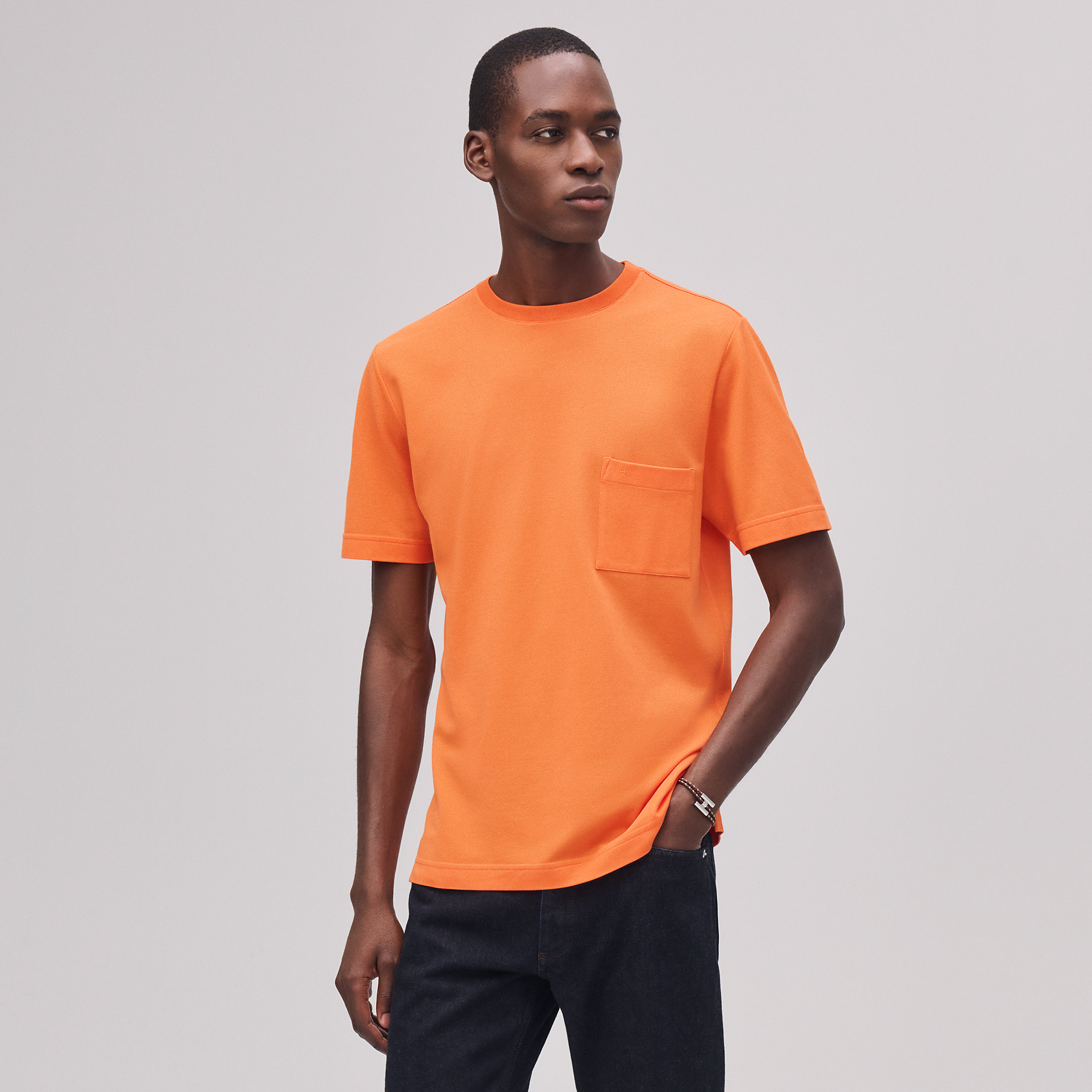 "H" embroidered T-shirt