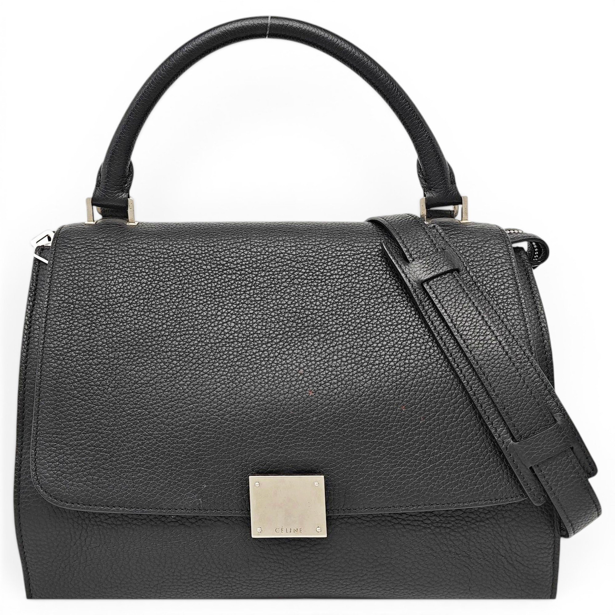 Trapèze leather handbag