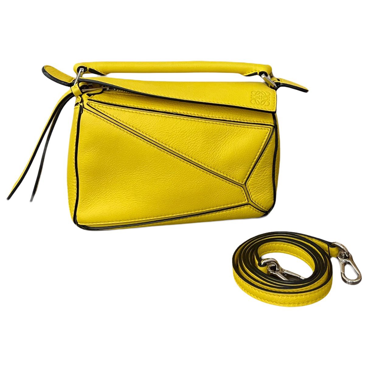 Puzzle leather handbag