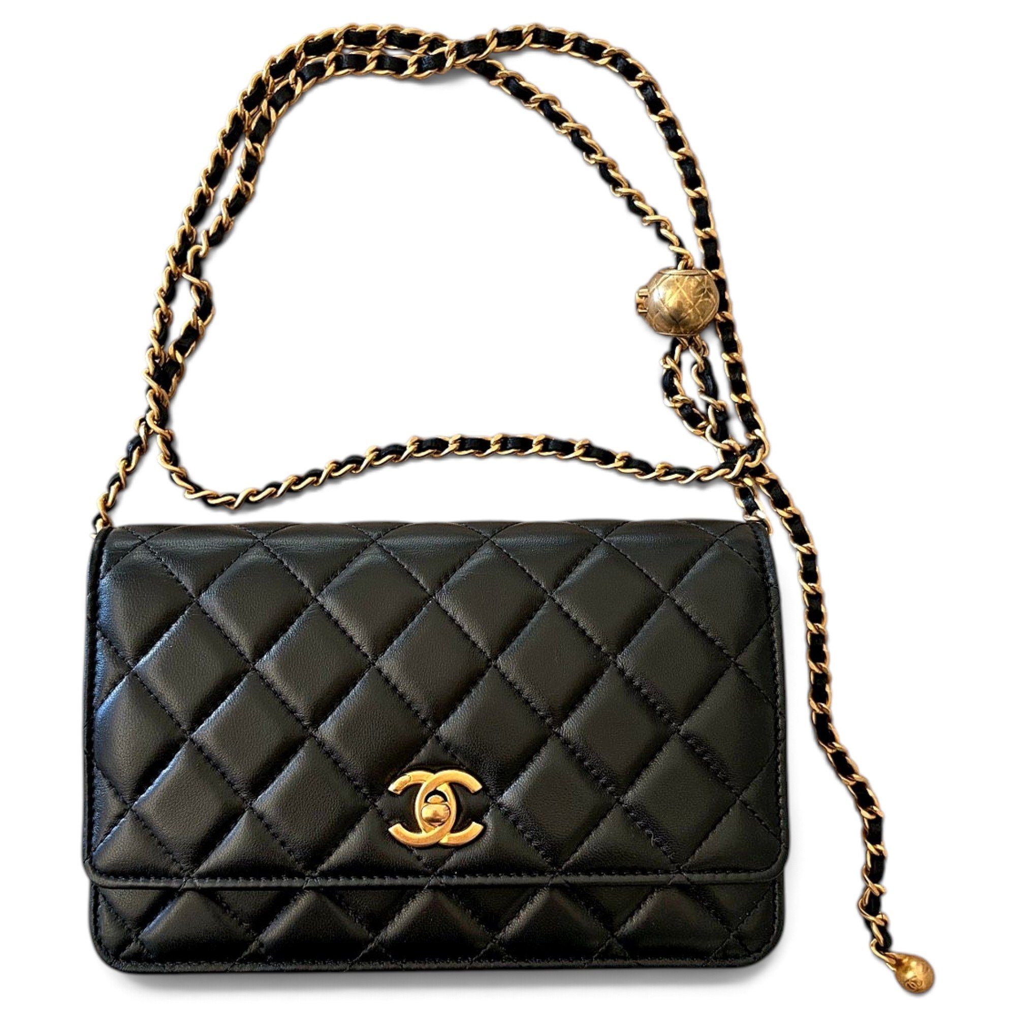 Wallet On Chain leather handbag