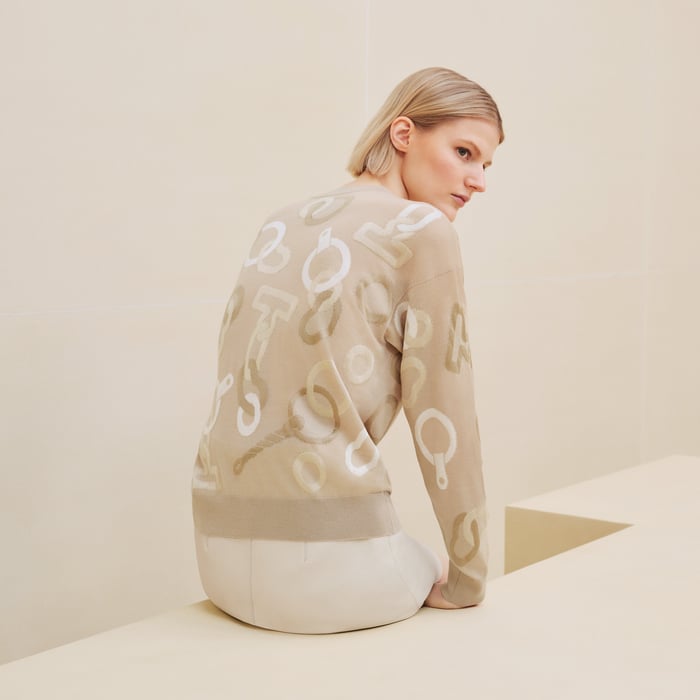 Beige Glaise "Effet Kaleidoscope" Long-sleeve Sweater