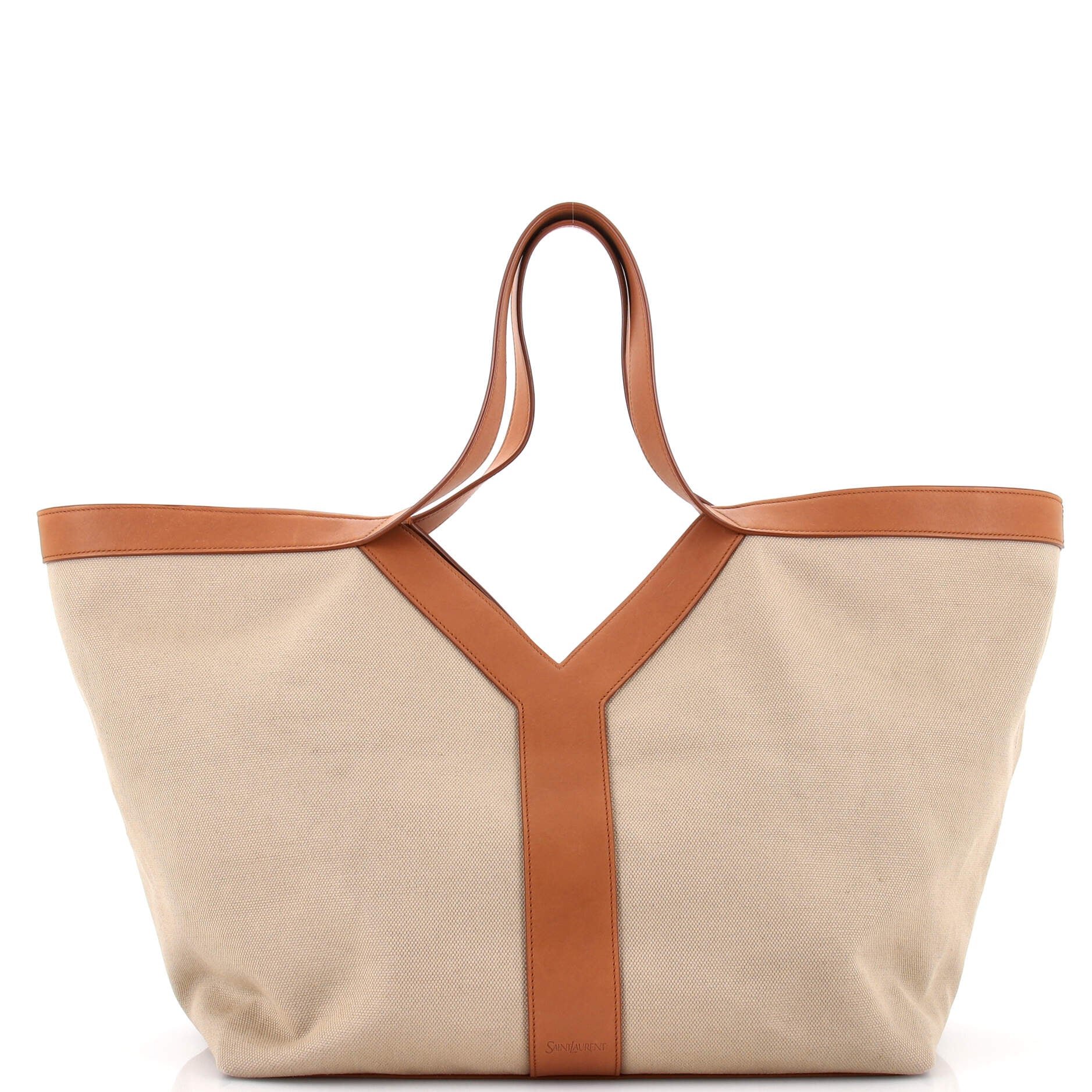 Y Tote Canvas with Leather Medium