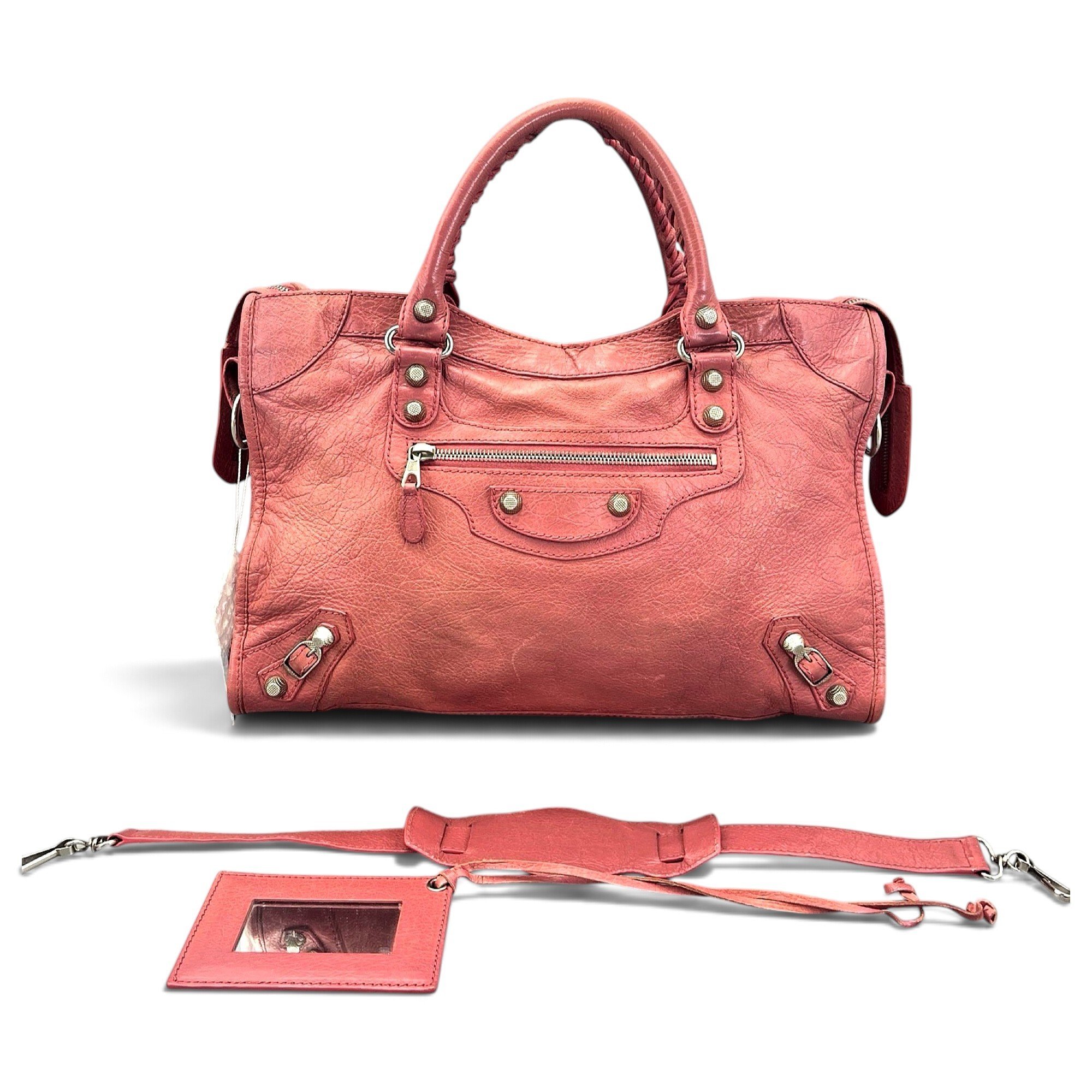 City leather handbag