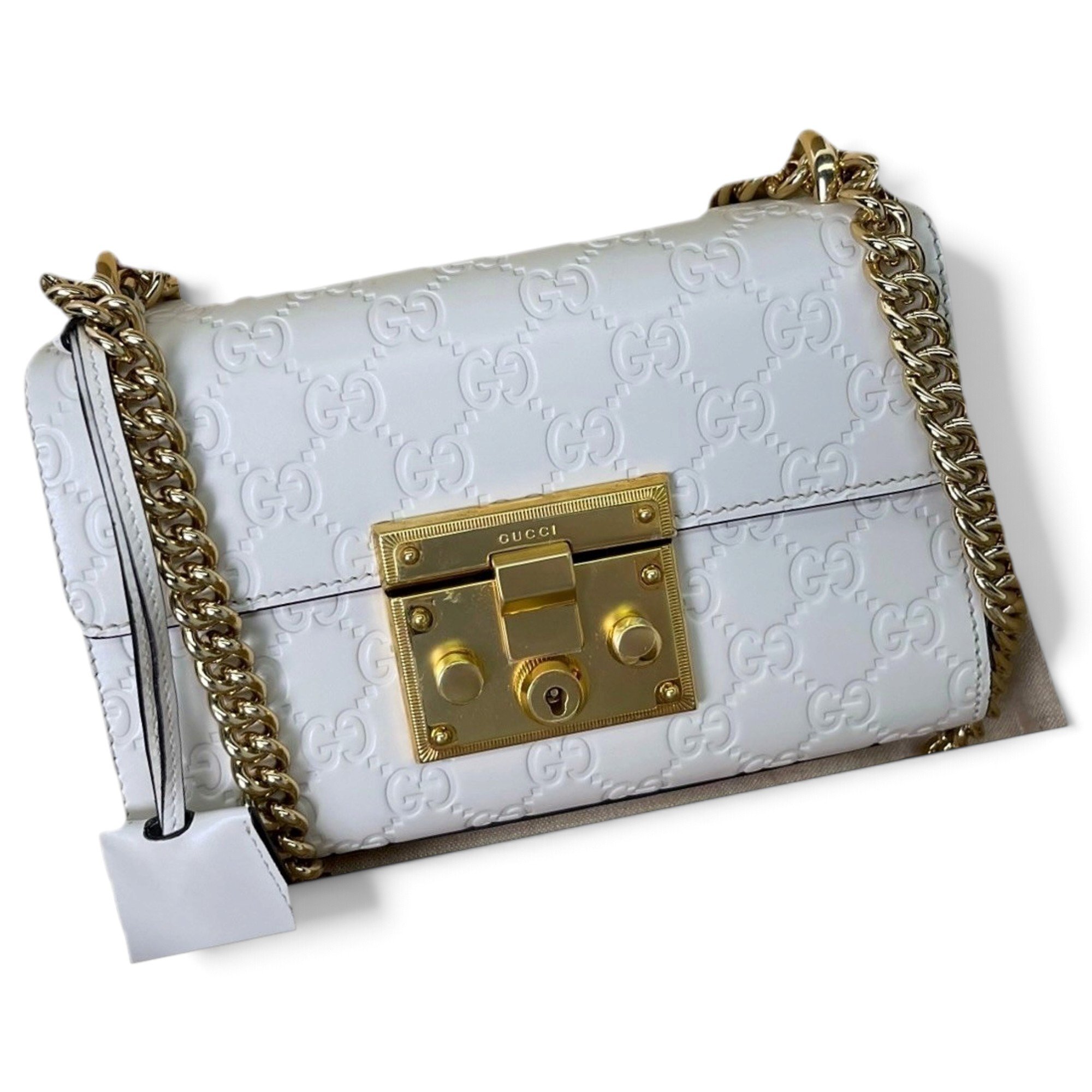 Padlock leather handbag