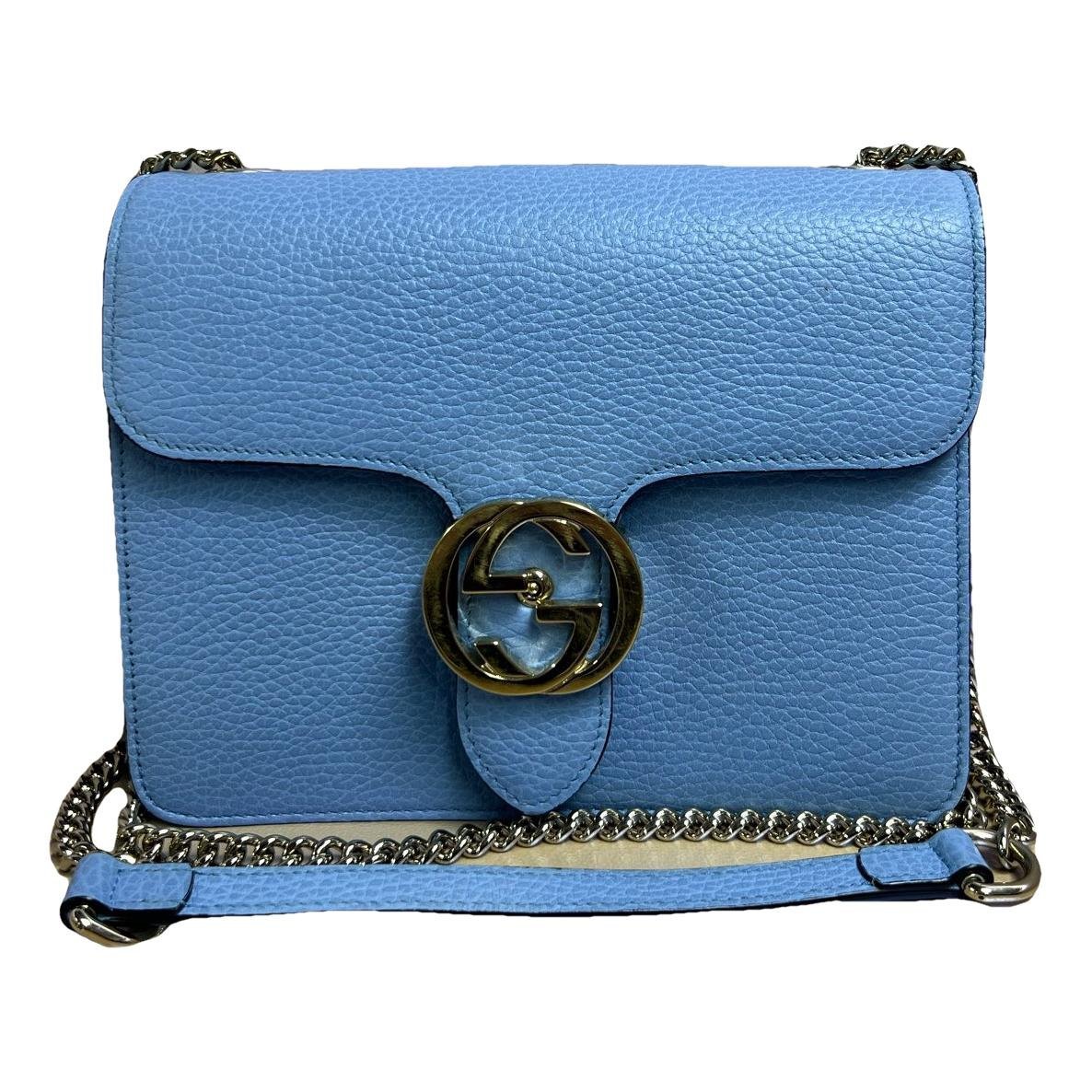 Interlocking leather handbag