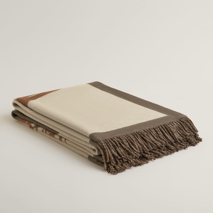 Brun Cheval a La Couverture Blanket