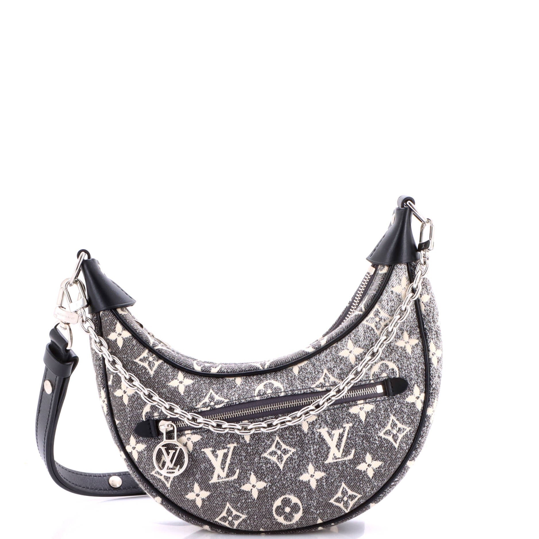 Loop Handbag Monogram Jacquard Denim