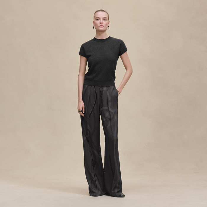 Gris Volcanique Short-sleeve Sweater