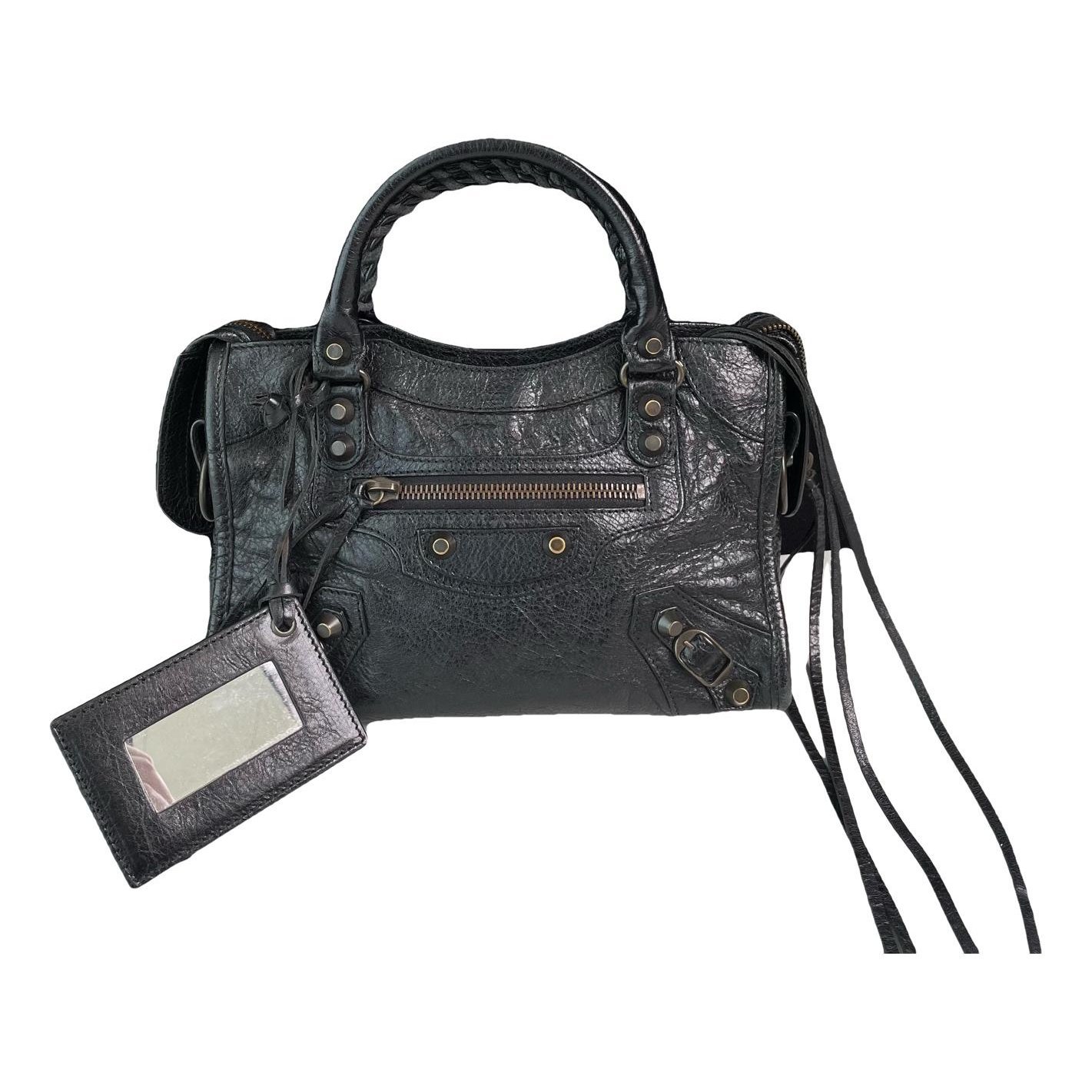 City leather handbag