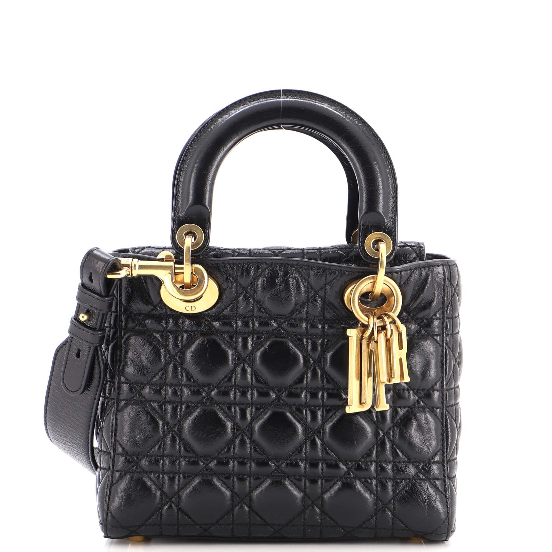 My Lady Dior Bag Cannage Quilted Crinkled Patent
