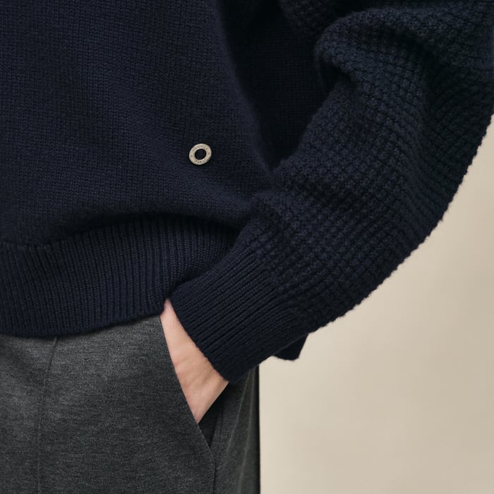 Bleu Noir Cashmere Long-sleeve Sweater
