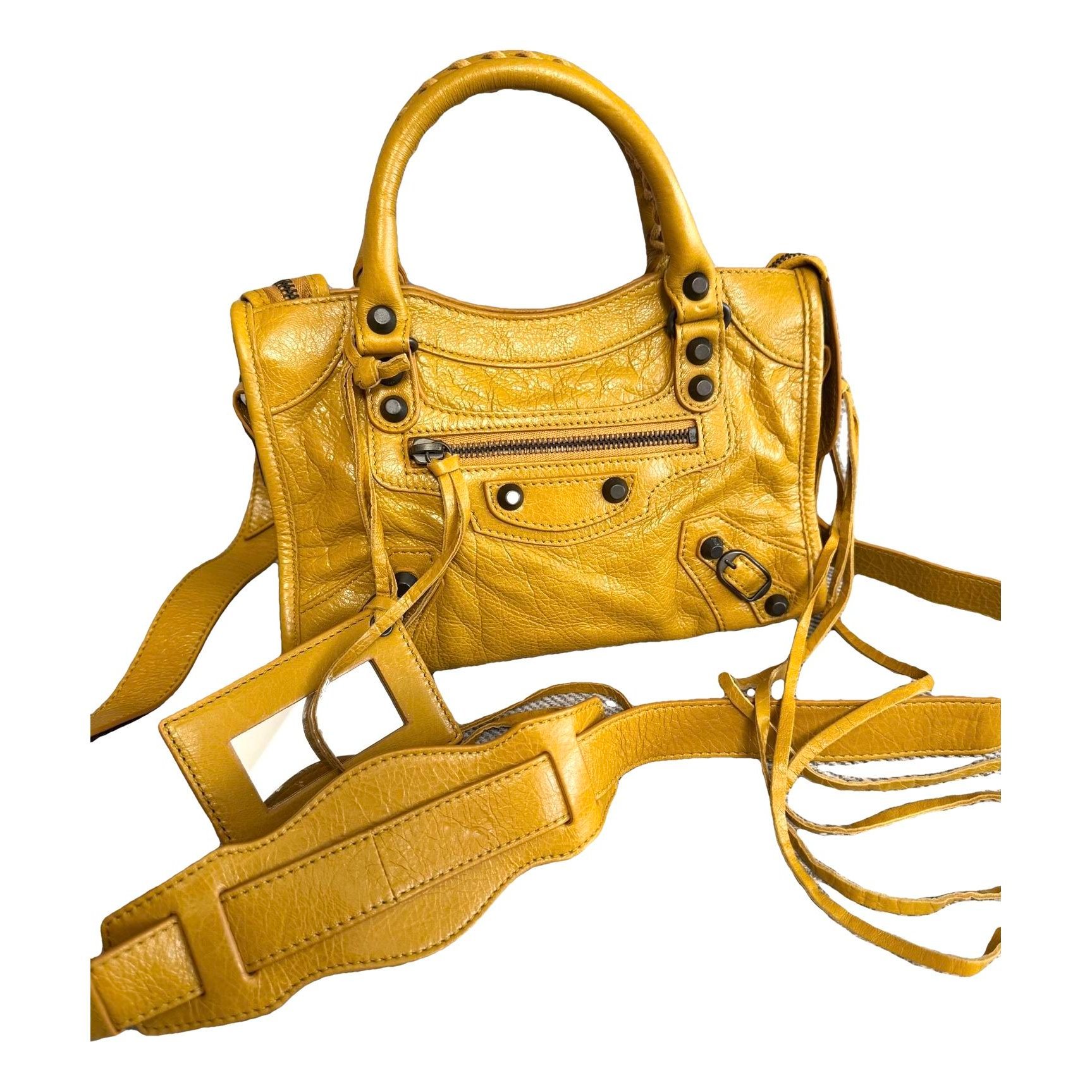 City leather handbag